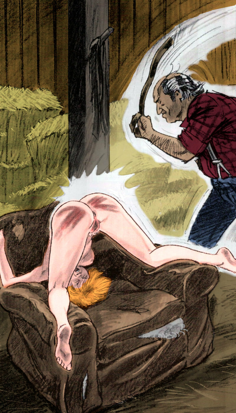 Girl belted in barn (by Anton). Colorized. — 9