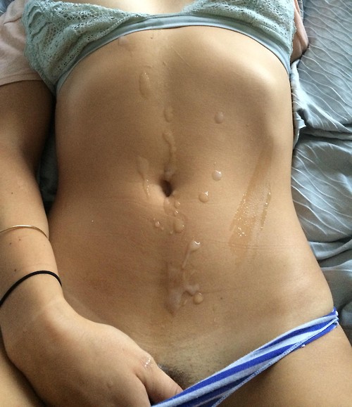 Cum on her stomach — 31