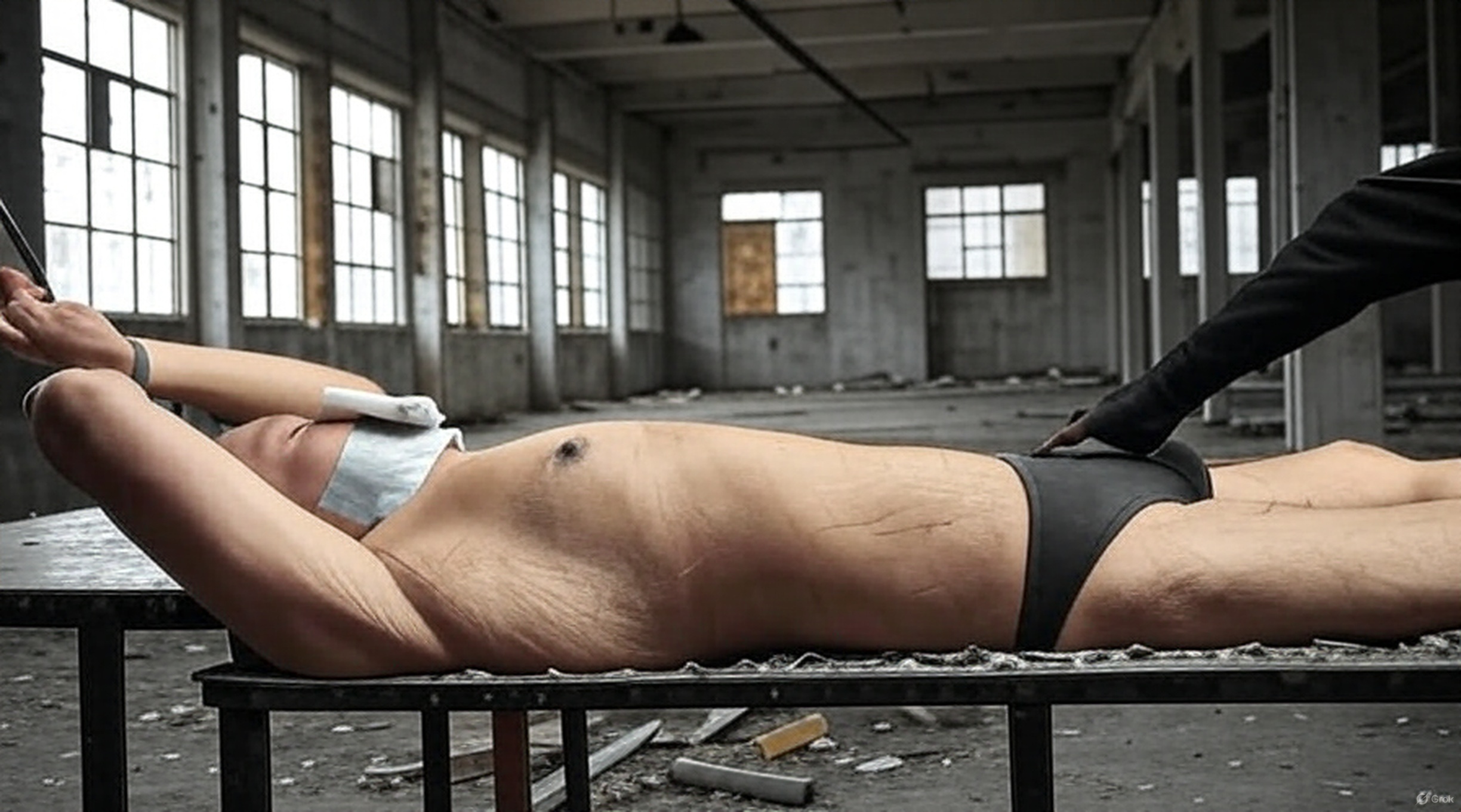Tied up in a warehouse — 7