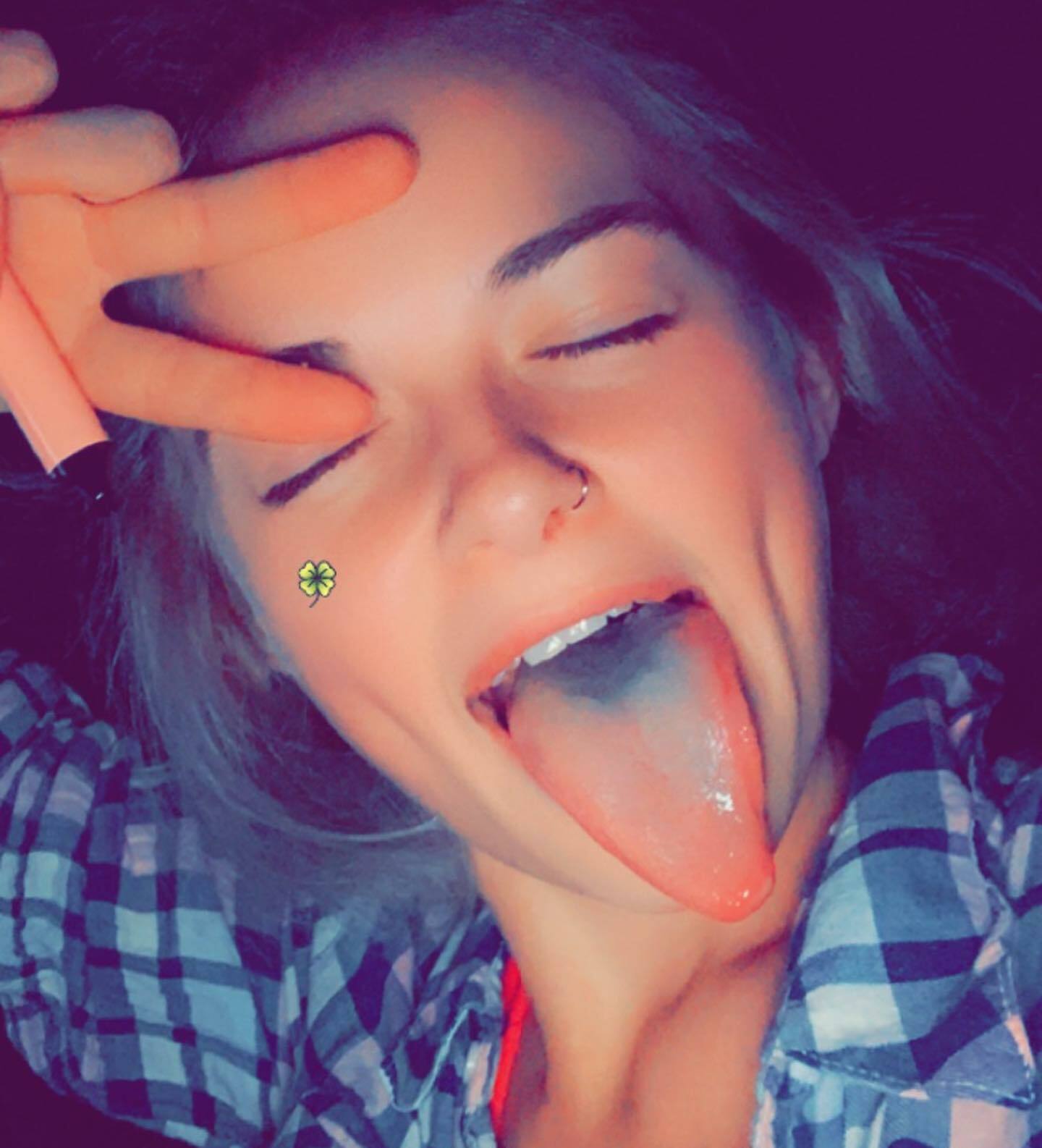 Young Milf with long tongue shows you where to cum — 18