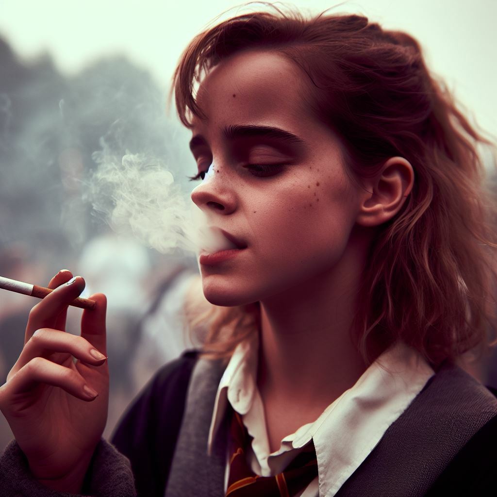 Emma Watson - Hermione - Smoking Fetish AI Art — 9