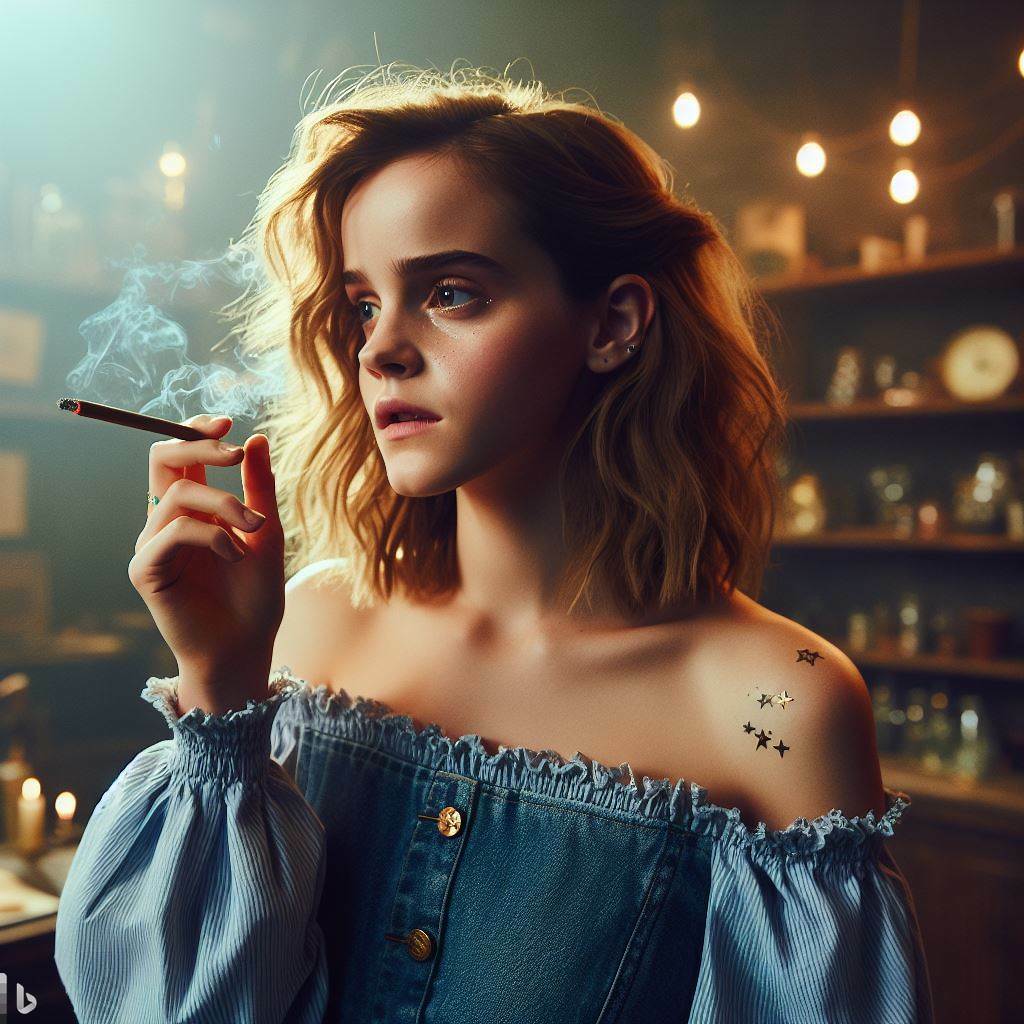 Emma Watson - Hermione - Smoking Fetish AI Art — 5